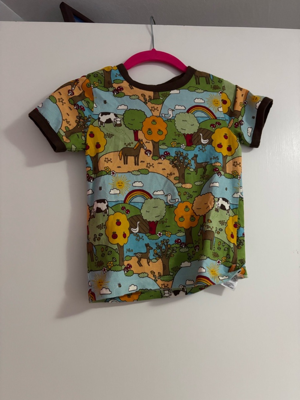 Kids Scenic Farm Print T-Shirt - Green & Blue